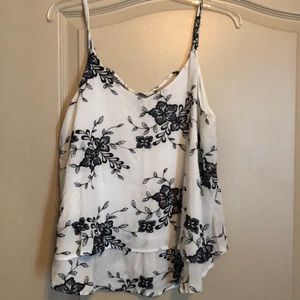 Black and white flora tank